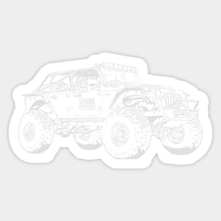 Wrangler Truck Wireframe White Sticker